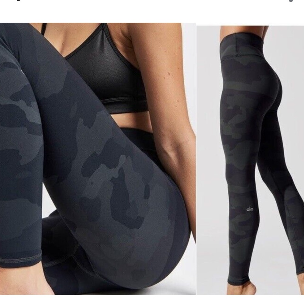 Alo Yoga Gray Vapor Camo Leggings High Rise Size Small